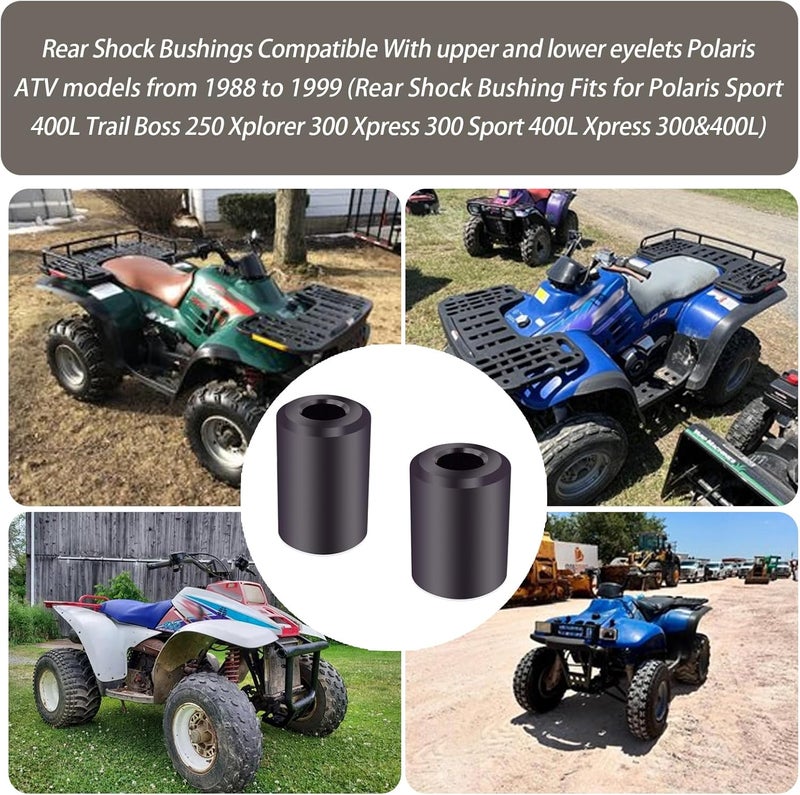 XTPTFABS 7041448 Rear Shock Bushings Compatible With rear shocks' upper and lower eyelets Polaris ATV models from 88-99 (Fits for Polaris Sport 400LTrail Boss 250 Xplorer 300 Xpress 300 Sport 400L Xpress 300) - Image 2